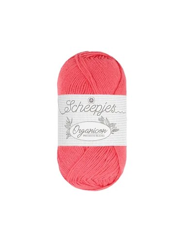 Sheepjes Organicon Nr.  245 Amaranth - ekologiški medvilniniai nėrimo - mezgimo siūlai (vegan friendly)