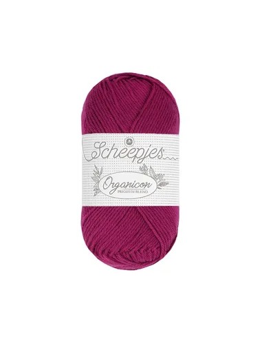 Sheepjes Organicon Nr.  246 Dahlia - ekologiški medvilniniai nėrimo - mezgimo siūlai (vegan friendly)