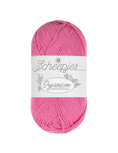 Scheepjes Organicon Nr. 248 Pink Elephant - ekologiški medvilniniai nėrimo - mezgimo siūlai (vegan friendly)
