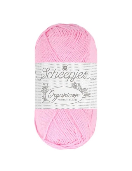 Scheepjes Organicon Nr. 249 Pink Petunia - ekologiški medvilniniai nėrimo - mezgimo siūlai (vegan friendly)