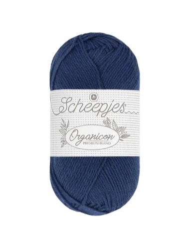 Scheepjes Organicon Nr. 251 Aegean Blue - ekologiški medvilniniai nėrimo - mezgimo siūlai (vegan friendly)