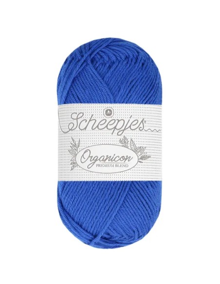 Sheepjes Organicon Nr. 252 Blue Orchid - ekologiški medvilniniai nėrimo - mezgimo siūlai (vegan friendly)
