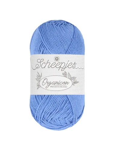 Scheepjes Organicon Nr. 253 Cornflower - ekologiški medvilniniai nėrimo - mezgimo siūlai (vegan friendly)