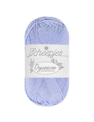 Scheepjes Organicon Nr. 255 Bluebell - ekologiški medvilniniai nėrimo - mezgimo siūlai (vegan friendly)