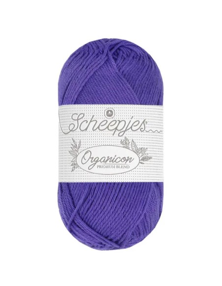 Scheepjes Organicon Nr. 258 Violet - ekologiški medvilniniai nėrimo - mezgimo siūlai (vegan friendly)