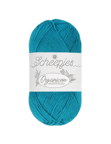 Scheepjes Organicon Nr. 263 Deep Azure - ekologiški medvilniniai nėrimo - mezgimo siūlai (vegan friendly)