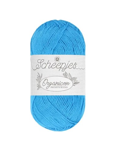 Scheepjes Organicon Nr. 267 Ticklish Turquoise - ekologiški medvilniniai nėrimo - mezgimo siūlai (vegan friendly)