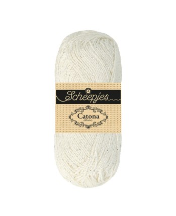 Scheepjes Catona Shine Nr. 105-G Bridal White (Silver) -...