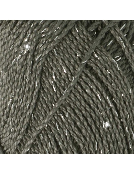 Scheepjes Catona Shine Nr. 242-S Metal Grey (Silver) -  Glittter Mercerised Cotton Crochet, Knitting yarn