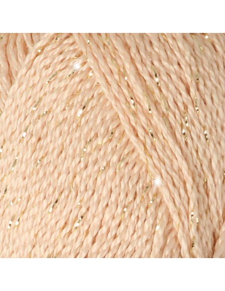 Scheepjes Catona Shine Nr. 255-G Shell (Gold) -  Glittter Mercerised Cotton Crochet, Knitting yarn