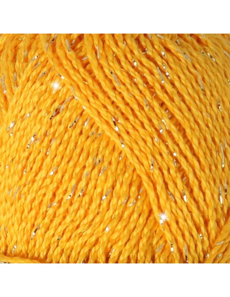 Scheepjes Catona Shine Nr. 208-G Yellow Gold (Gold) -  Glittter Mercerised Cotton Crochet, Knitting yarn