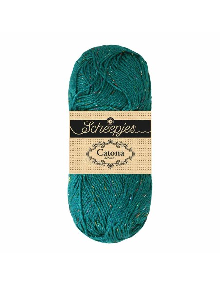 Scheepjes Catona Shine Nr. 401-R Dark Teal  (Rainbow) -  Glittter Mercerised Cotton Crochet, Knitting yarn