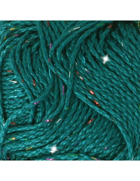 Scheepjes Catona Shine Nr. 401-R Dark Teal  (Rainbow) -  Glittter Mercerised Cotton Crochet, Knitting yarn