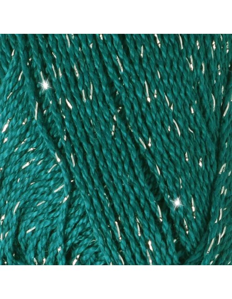 Scheepjes Catona Shine Nr. 401-S Dark Teal (Silver) -  Glittter Mercerised Cotton Crochet, Knitting yarn