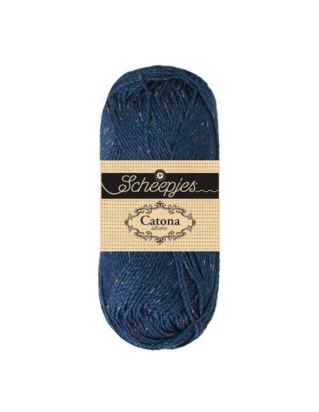 Scheepjes Catona Shine Nr. 527-R Midnight  (Rainbow) -  Glittter Mercerised Cotton Crochet, Knitting yarn