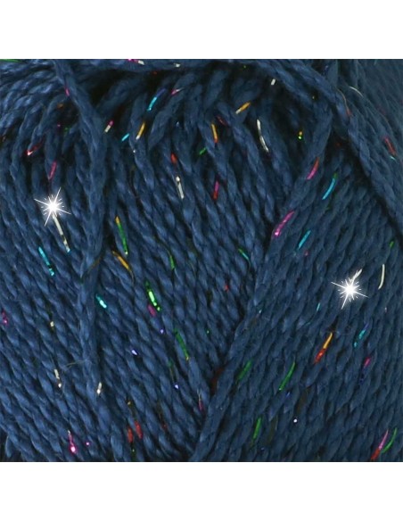Scheepjes Catona Shine Nr. 527-R Midnight  (Rainbow) -  Glittter Mercerised Cotton Crochet, Knitting yarn