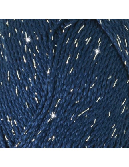 Scheepjes Catona Shine Nr. 527-S Midnight (Silver) -  Glittter Mercerised Cotton Crochet, Knitting yarn
