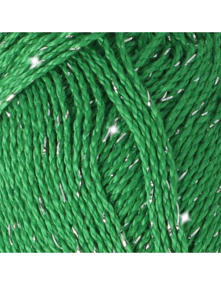 Scheepjes Catona Shine Nr. 515-S Emerald (Silver) -  Glittter Mercerised Cotton Crochet, Knitting yarn