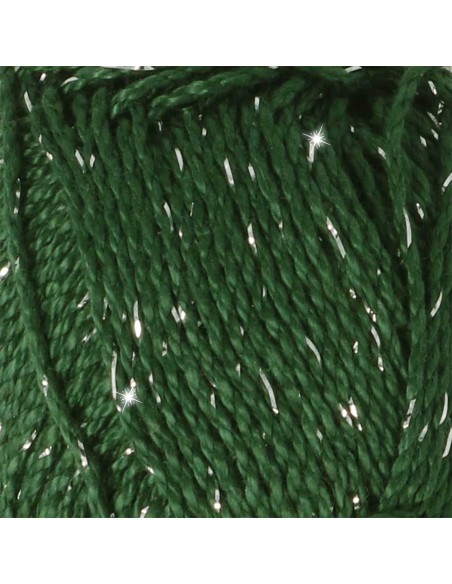 Scheepjes Catona Shine Nr. 525-S Fir (Silver) -  Glittter Mercerised Cotton Crochet, Knitting yarn