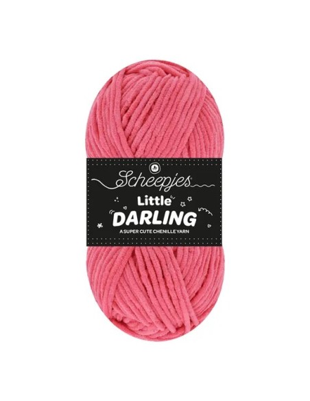 Scheepjes Little Darling Nr. 442 Flamingo - pliušiniai / šeniliniai (Chenille) nėrimo, mezgimo siūlai